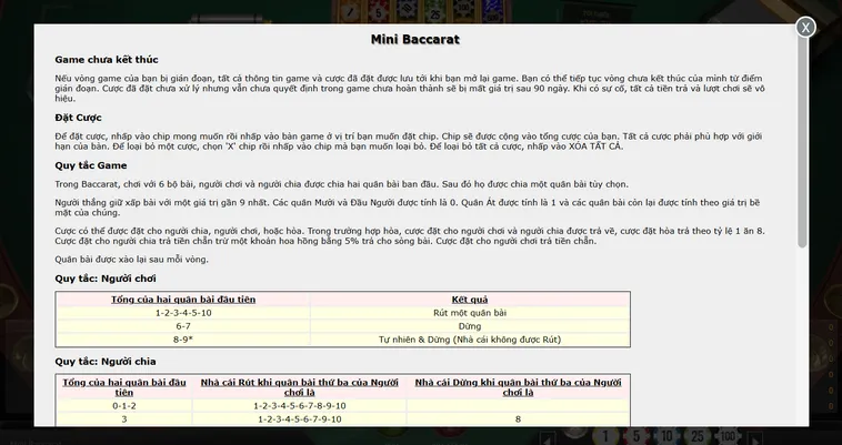 Quay Số Mini Baccarat Tại RikBet Trò Chơi Đỉnh Cao Với Tỷ Lệ Thưởng Lớn
