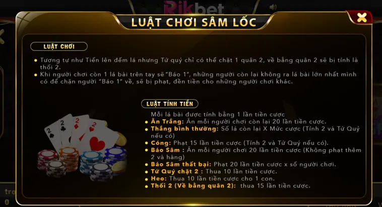 Sâm Lốc Tại RikBet Trải Nghiệm Đánh Bài Dân Gian Với Tỷ Lệ Thưởng Lớn